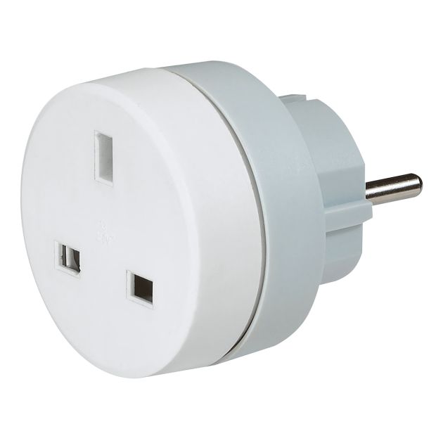 Adaptateur 2P+T 16A 230V - Legrand 050383 - Pour fiche standard britannique sur prise standard française ou germanique