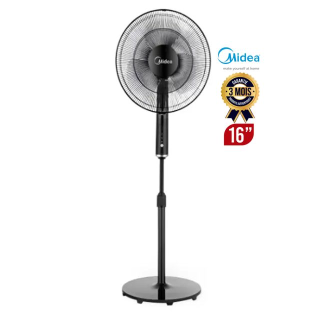 Ventilateur électrique Midea - 16pouces - FS40 -21MR - Avec télécommande - Noir