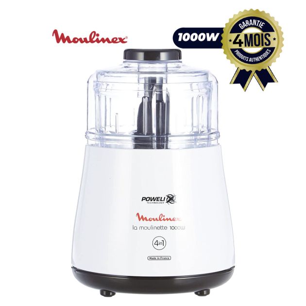 Hachoir Moulinette Powerlix 4en1 - Moulinex - DPA141 - 1000W - Bol 500ml