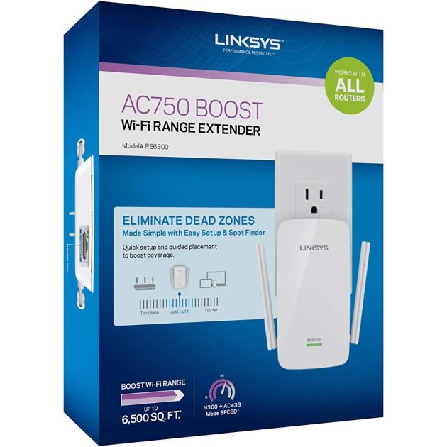 Répéteur de signal - Wi-Fi AC750 - Linksys Re6300 - 750 Mbps