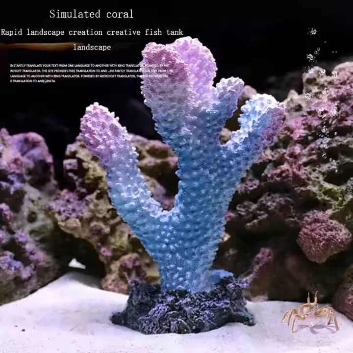 Corail en résine bleu
