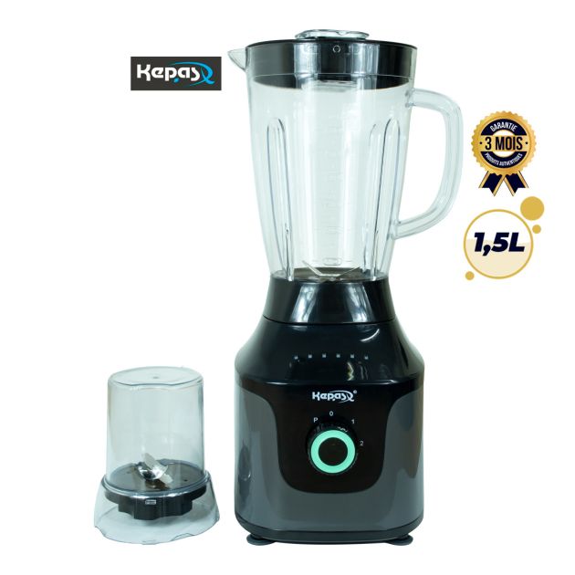 Blender/Mixeur Avec Protection Contre la Surchauffe - KEPAS - K-46 - 1,5L - 350W - 1bol Sec - Bols Plastique